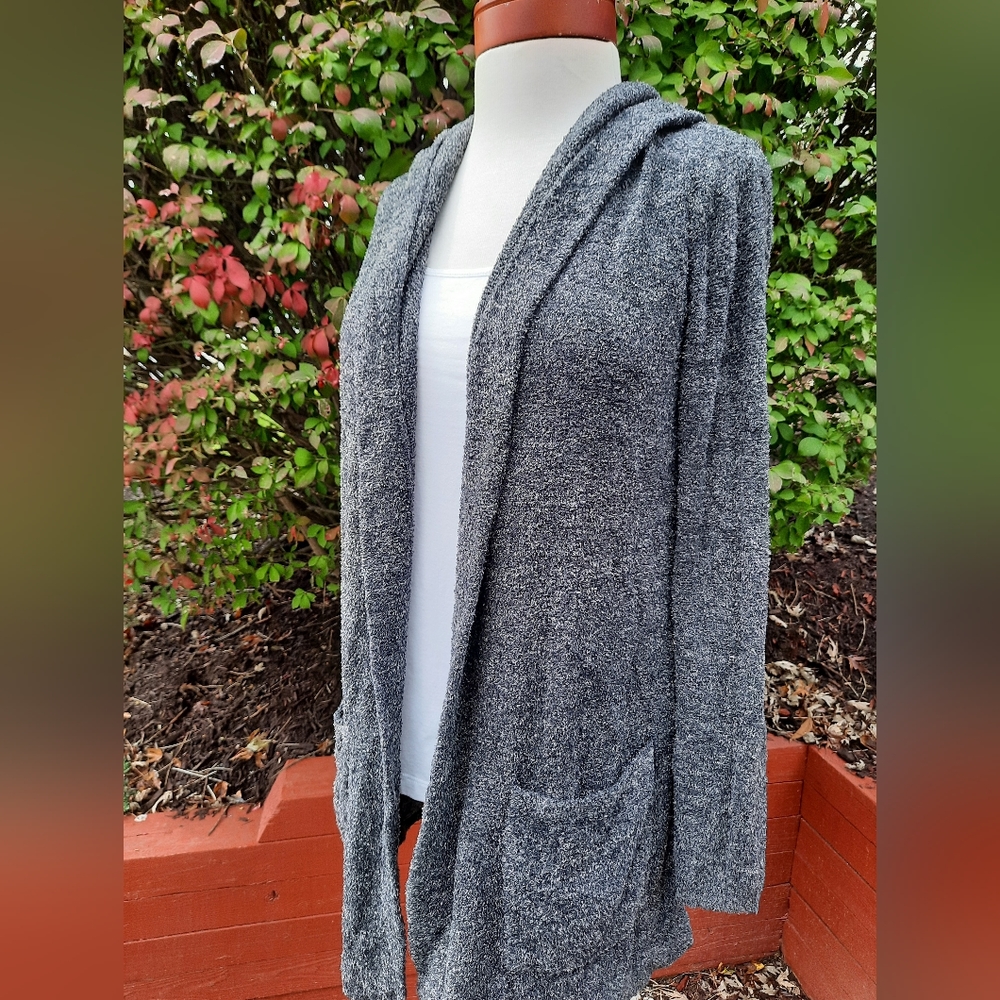 Barefoot Dreams Cozy Chic Lite Resort Cardi Long Pockets Sweater Gray Gift